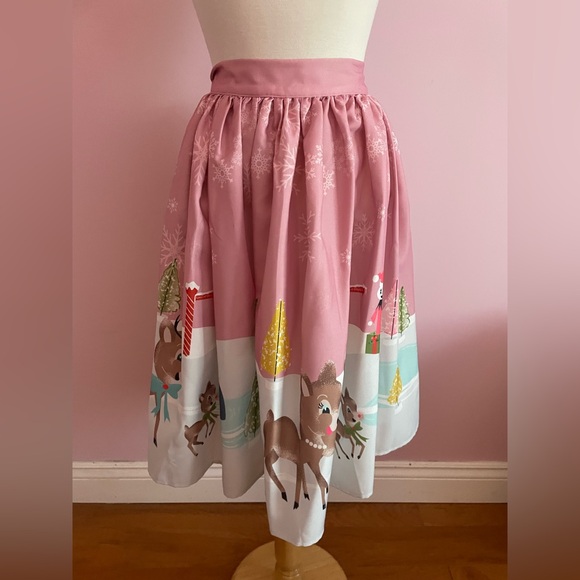 TOBS “Reindeer Love” Skirt in Pink - Picture 2 of 11